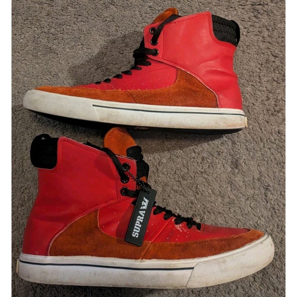 Supra Spectre Skateboarding Shoes Red Black White Kondor SP69003 Men's 10